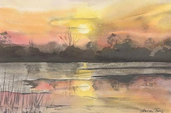 Aquarell/Winter am Wollingster See